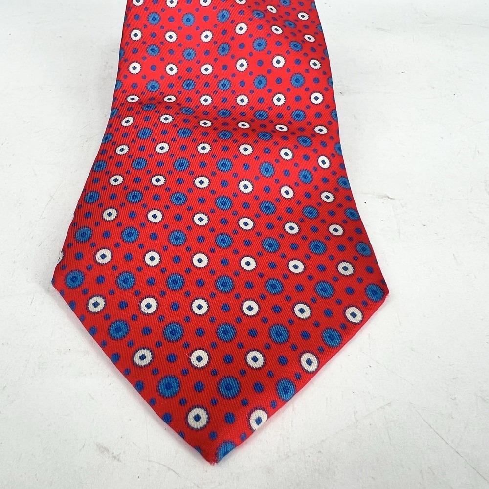 Turnbull & Asser Silk Tie Made In England Red, White, Blue Classic Length